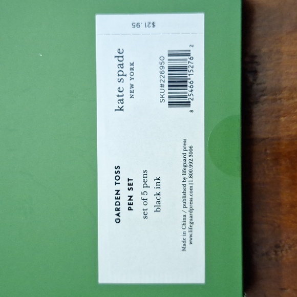 ♠️ Kate Spade Garden Toss set of 5 black ink pens. NEW! - Picture 5 of 7